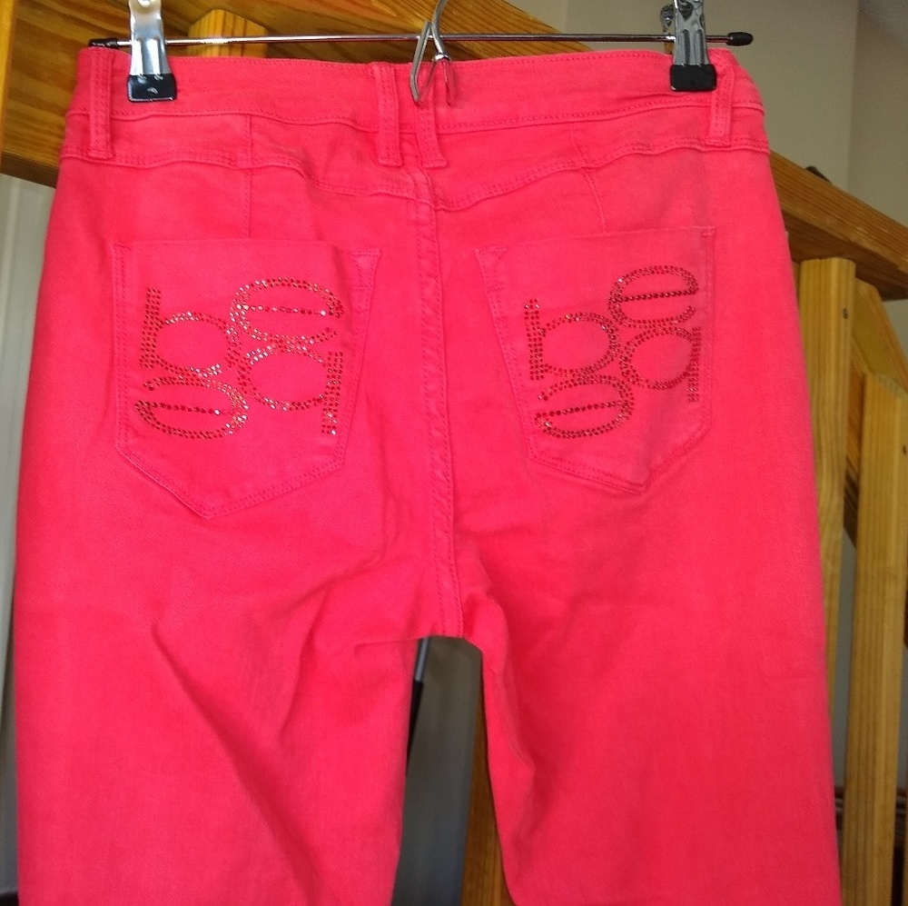 Bebe Red Jeans w/Logo on the back